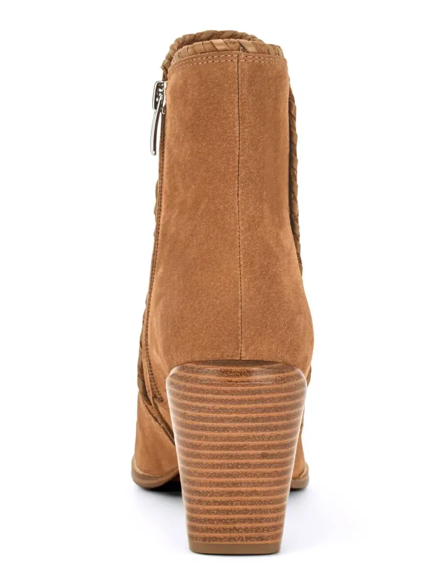 Ботильоны на каблуке с принтом Raxton Nine West, Dark Natural Suede — изображение 3 из 5