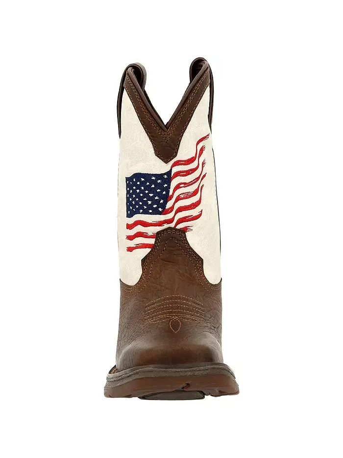 Детские ботинки Lil' Rebel от Distressed Flag Western Boot Durango — изображение 3 из 7, коричневый белый