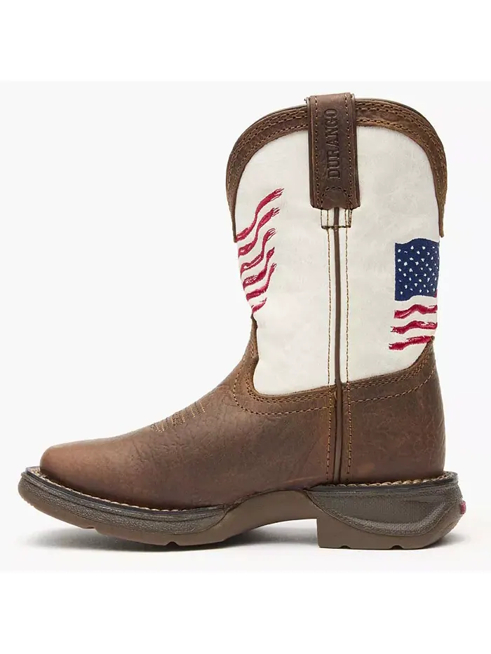 Детские ботинки Lil' Rebel от Distressed Flag Western Boot Durango — изображение 5 из 7, коричневый белый
