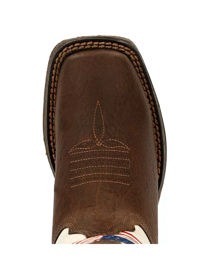 Детские ботинки Lil' Rebel от Distressed Flag Western Boot Durango — изображение 6 из 7, коричневый белый