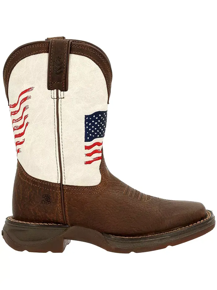 Детские ботинки Lil' Rebel от Distressed Flag Western Boot Durango — изображение 7 из 7, коричневый белый