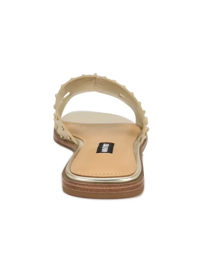Женские плоские сандалии Giny с вырезом Nine West — изображение 3 из 5, золото
