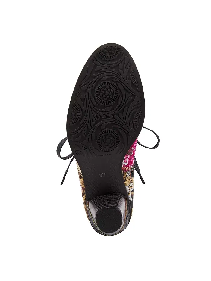 L’Artiste Women’s SIREN вышитые цветочные ботильоны на шнуровке с тисненой кожей, фигурным кантом и — изображение 6 из 6