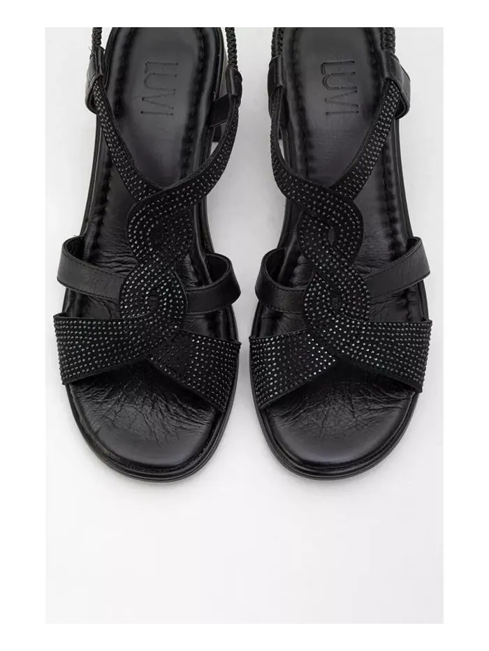 Сандалии Dolen из массивной кожи (женские) Forever & Always Shoes — изображение 2 из 6, черный