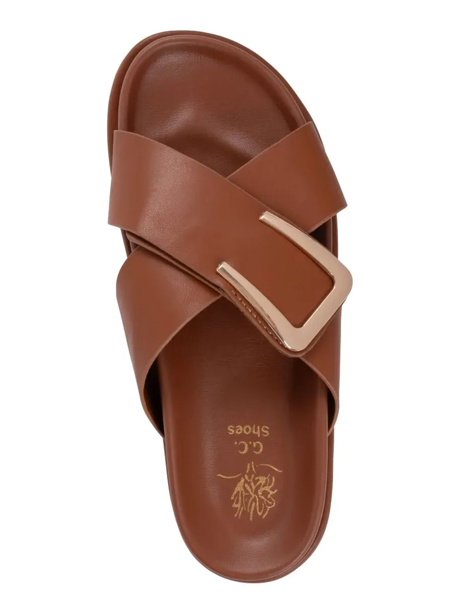 Женские сандалии выходного дня с перекрестной стелькой GC Shoes — изображение 4 из 5, бежевый