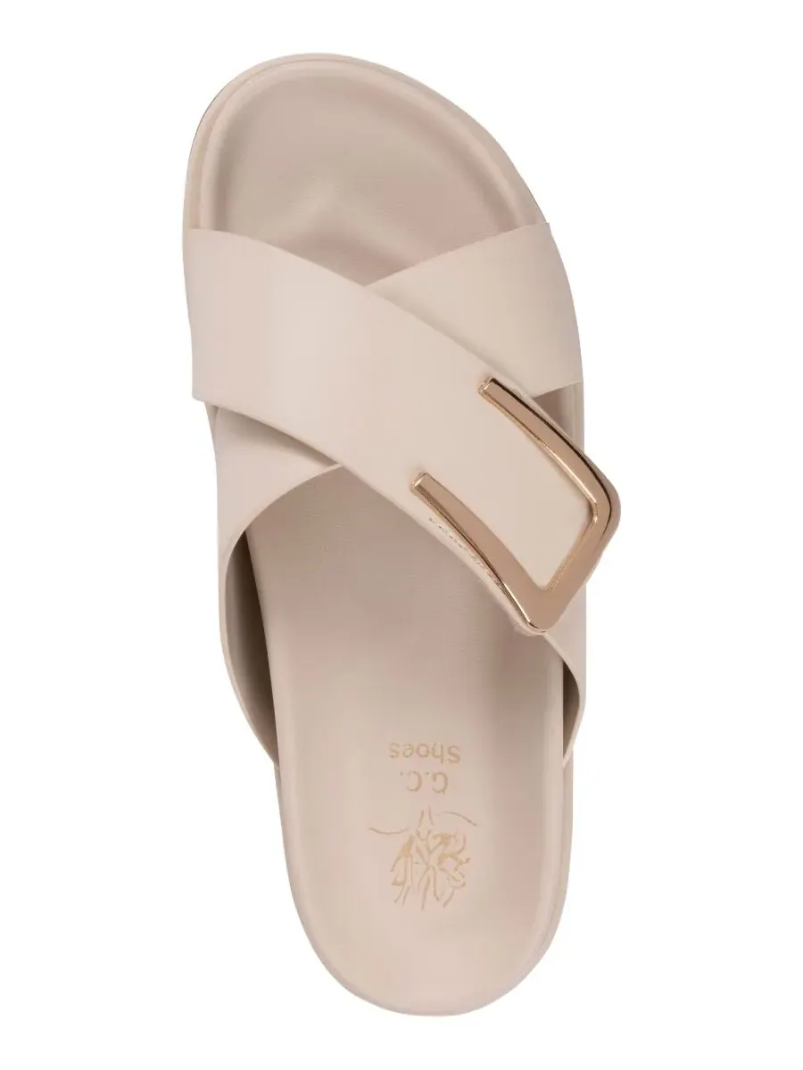 Женские сандалии выходного дня с перекрестной стелькой GC Shoes — изображение 4 из 5, бежевый