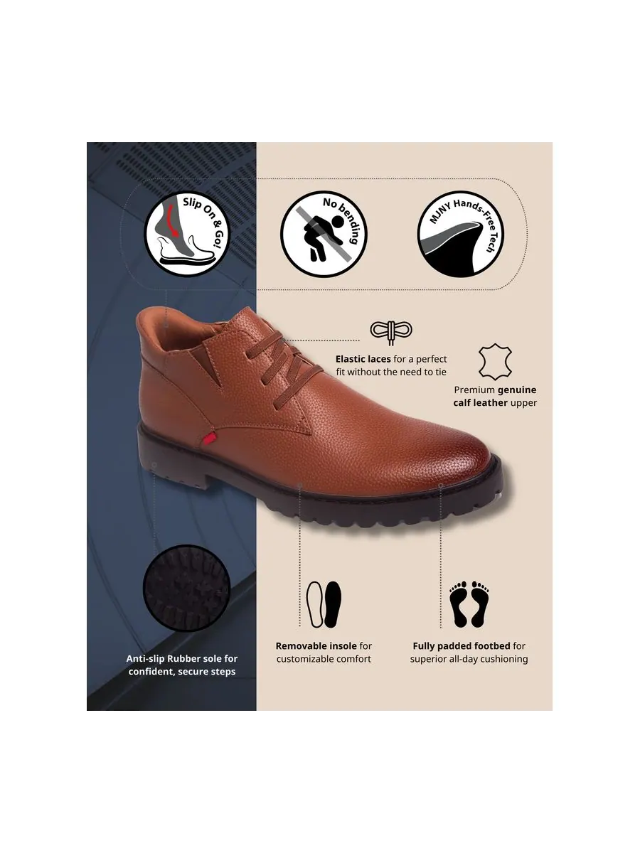 Ботинки-чукка Clark Road с технологией Hands-Free Slip On, кожаной шнуровкой и технологией — изображение 4 из 6, коньячный