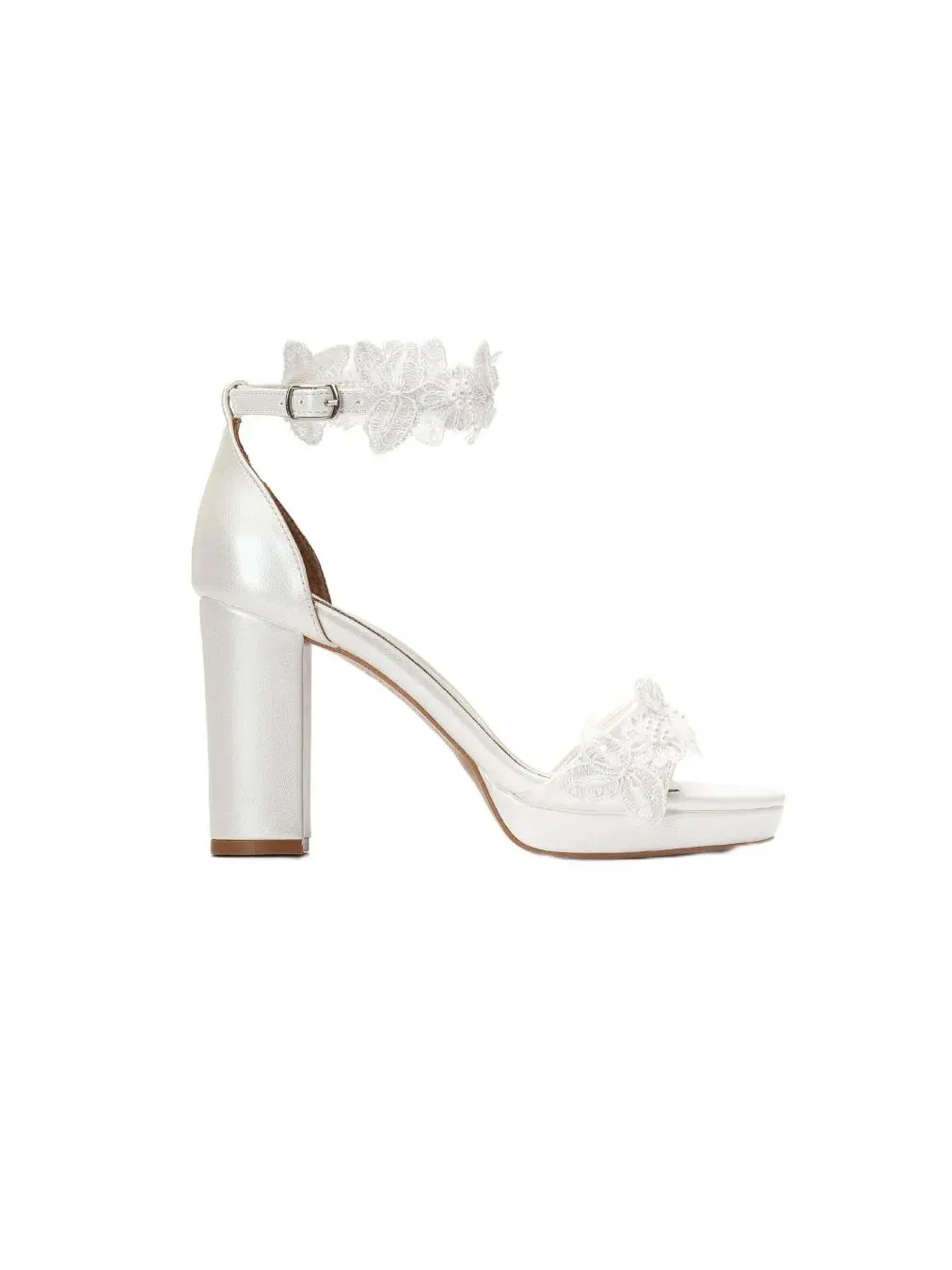 Женские кружевные свадебные туфли на каблуке Isadora Forever & Always Shoes — изображение 3 из 5, белый