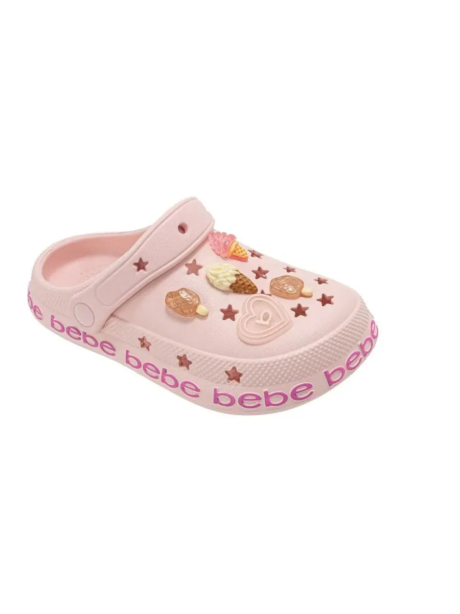 Детские сабо из ЭВА с декоративными элементами и логотипом Bebe
