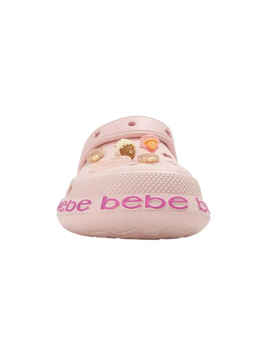 Детские сабо из ЭВА с декоративными элементами и логотипом Bebe — изображение 4 из 7, пудровый розовый