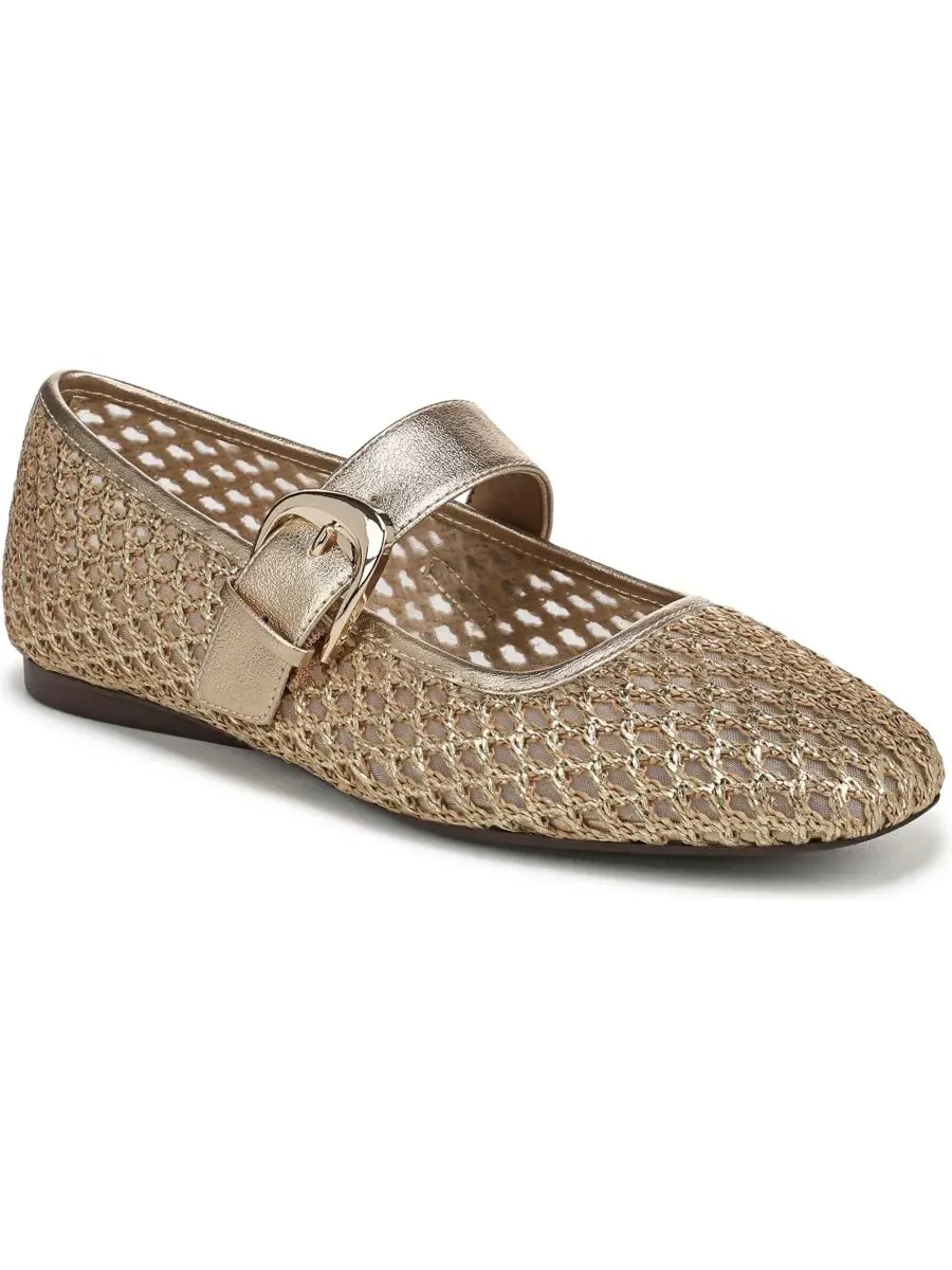 Женские балетки Cosmic 4 Square Toe Mary Jane Naturalizer, champagne золото woven — изображение 1 из 5, золотистый