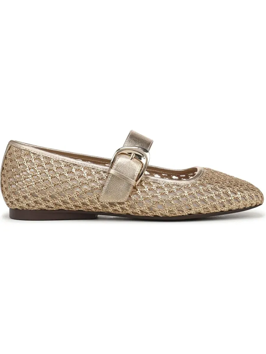 Женские балетки Cosmic 4 Square Toe Mary Jane Naturalizer, champagne золото woven — изображение 2 из 5, золотистый