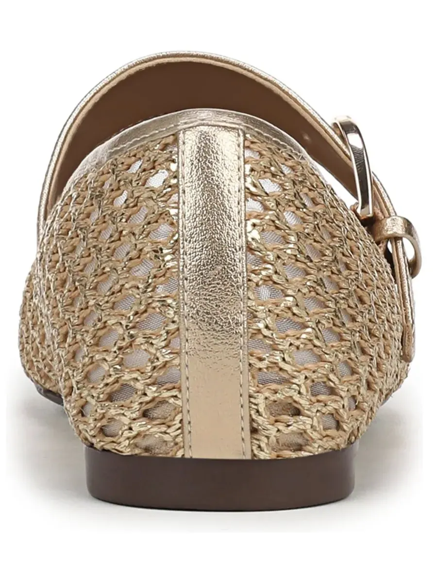 Женские балетки Cosmic 4 Square Toe Mary Jane Naturalizer, champagne золото woven — изображение 3 из 5, золотистый