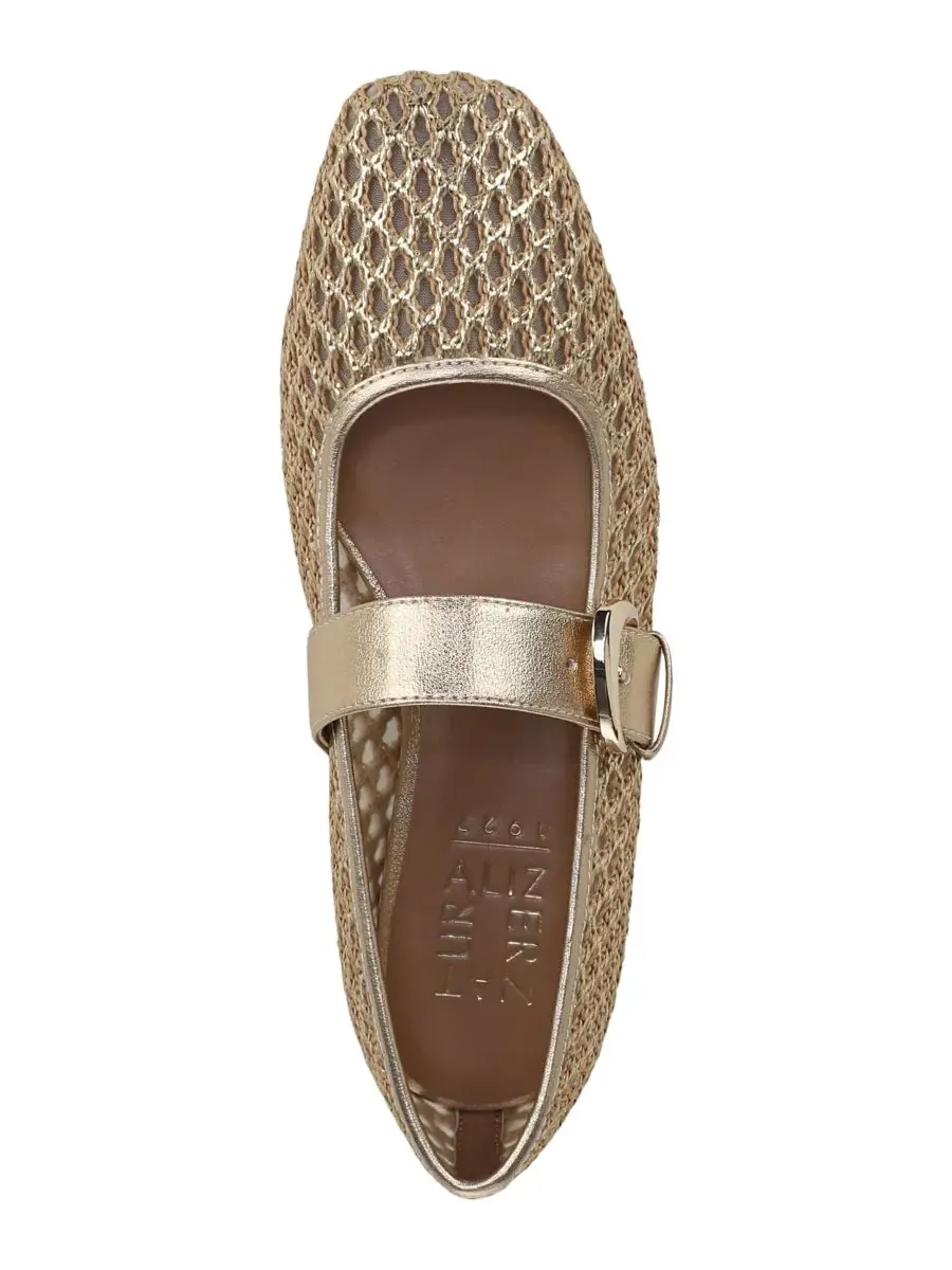 Женские балетки Cosmic 4 Square Toe Mary Jane Naturalizer, champagne золото woven — изображение 4 из 5, золотистый