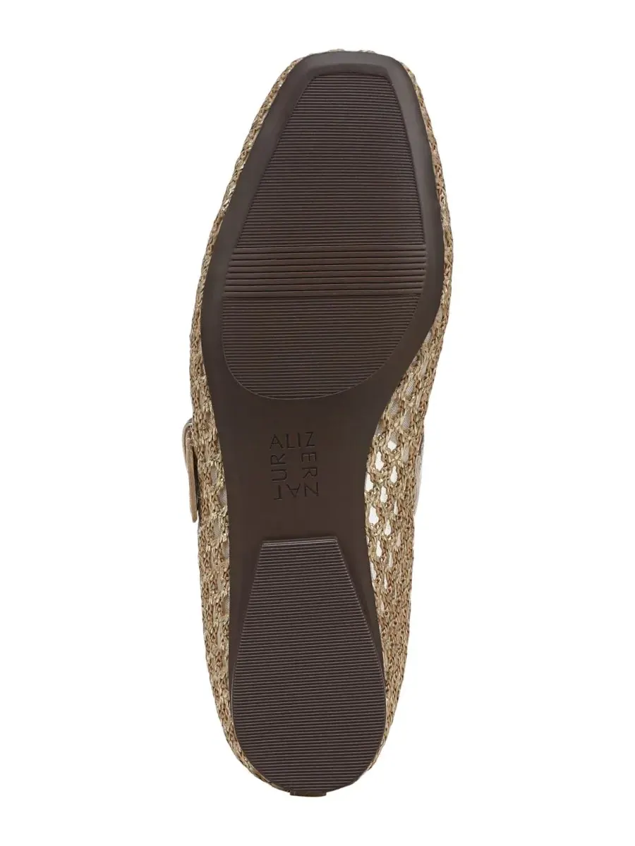 Женские балетки Cosmic 4 Square Toe Mary Jane Naturalizer, champagne золото woven — изображение 5 из 5, золотистый