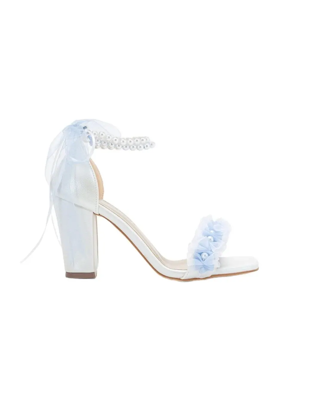 Женские кружевные свадебные сандалии Michelle с жемчугом Forever & Always Shoes — изображение 2 из 6, синий
