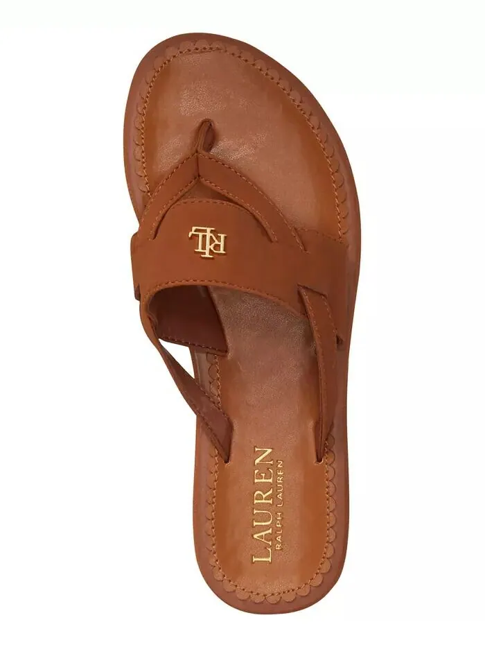 Женские босоножки Rosalind Thong Lauren Ralph Lauren — изображение 5 из 7, бежевый