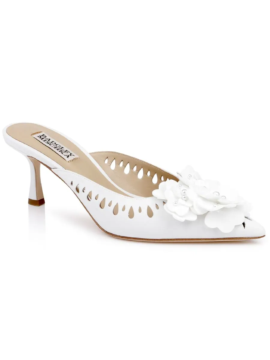 Женские мюли Oriana на шпильке Badgley Mischka — изображение 1 из 6, белый