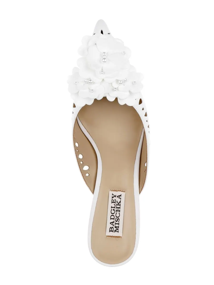 Женские мюли Oriana на шпильке Badgley Mischka — изображение 3 из 6, белый