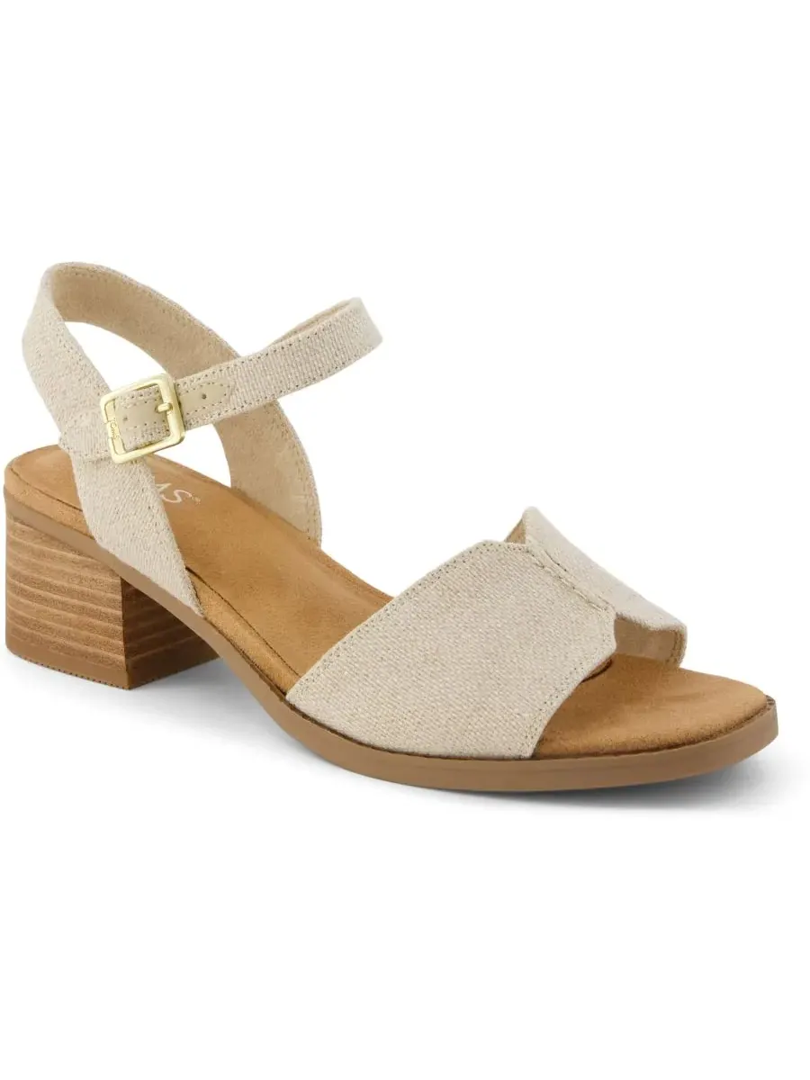 Женские сандалии Eloise на блочном каблуке TOMS, Natural Brushed Plain Weave — изображение 1 из 5