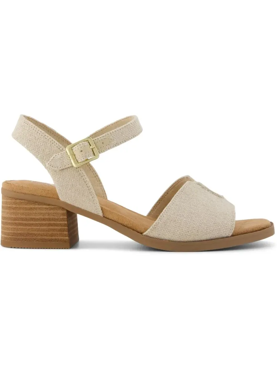 Женские сандалии Eloise на блочном каблуке TOMS, Natural Brushed Plain Weave — изображение 2 из 5