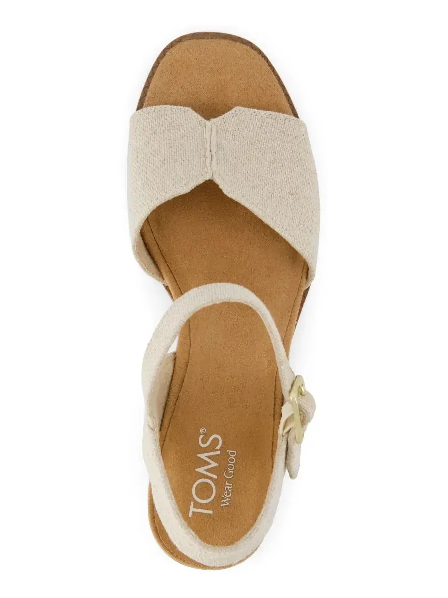 Женские сандалии Eloise на блочном каблуке TOMS, Natural Brushed Plain Weave — изображение 4 из 5