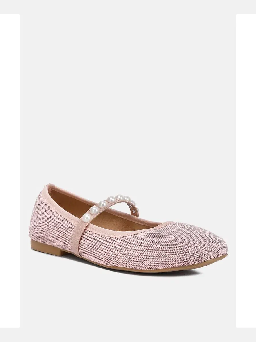 Балетки с жемчужной отделкой Sassie Pearl Embellished Ballerina Flats London Rag — изображение 1 из 7, розовый