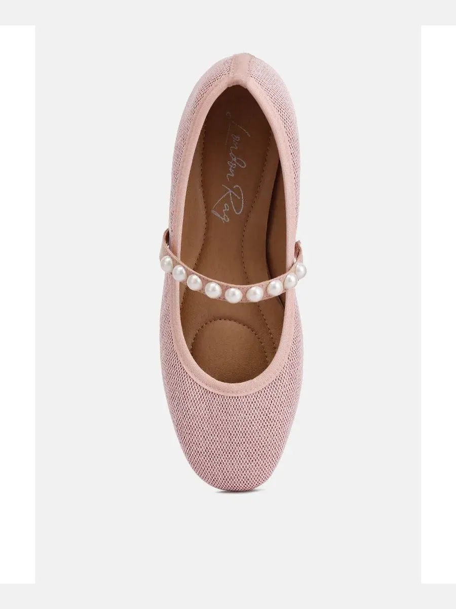 Балетки с жемчужной отделкой Sassie Pearl Embellished Ballerina Flats London Rag — изображение 4 из 7, розовый