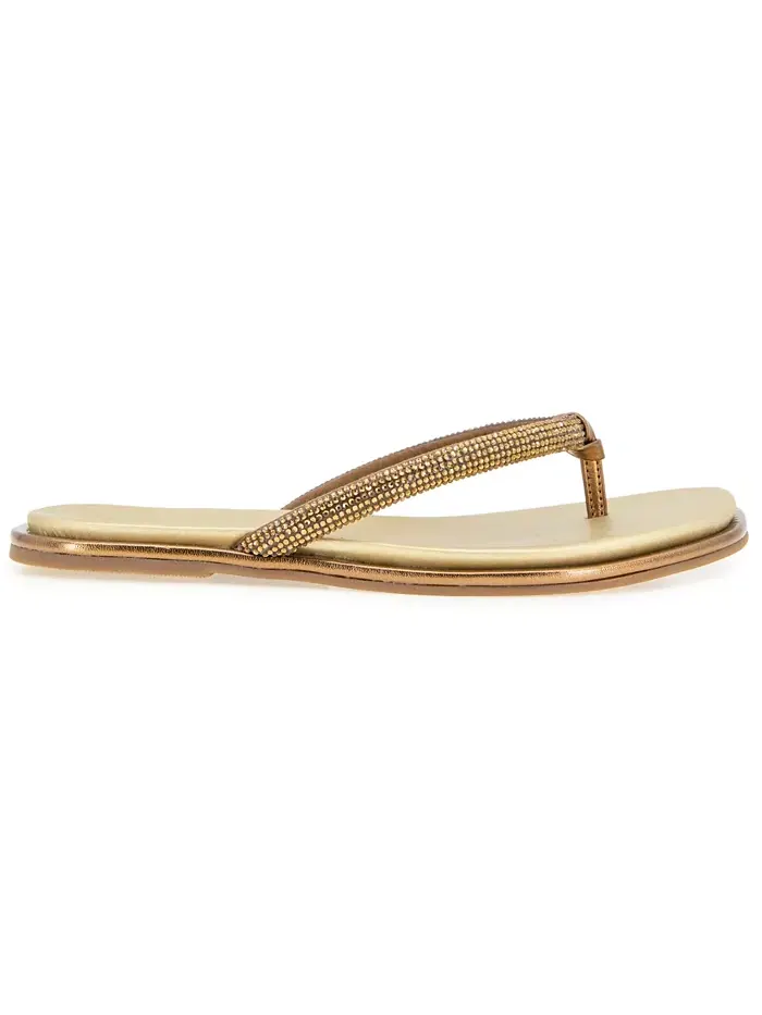 Женские плоские сандалии Wynwood Crystal Strap Kenneth Cole Reaction — изображение 2 из 8, золотистый