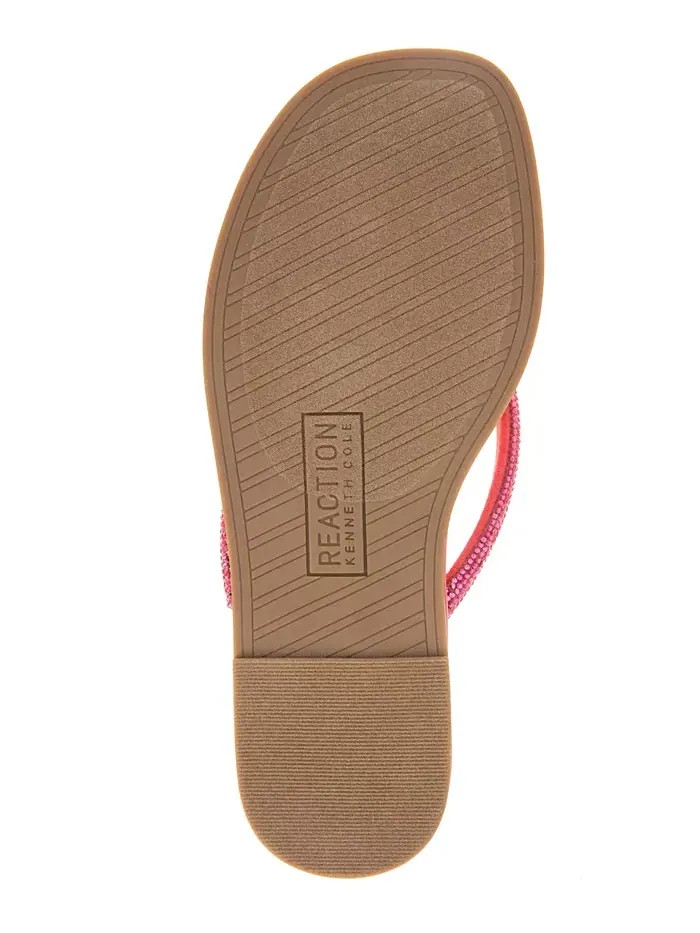 Женские плоские сандалии Wynwood Crystal Strap Kenneth Cole Reaction — изображение 5 из 8, розовый