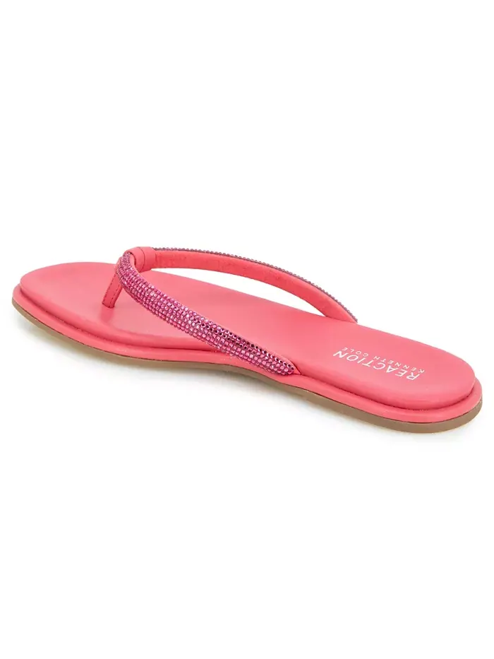 Женские плоские сандалии Wynwood Crystal Strap Kenneth Cole Reaction — изображение 6 из 8, розовый
