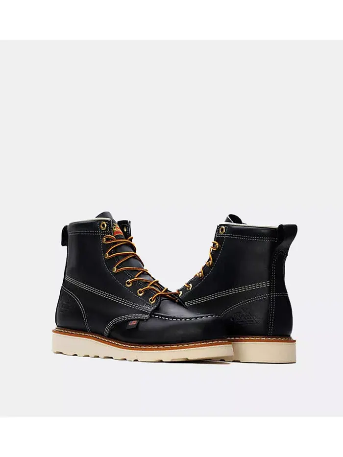 Мужские рабочие ботинки American Heritage 6" Black Moc Toe Thorogood — изображение 3 из 6, черный