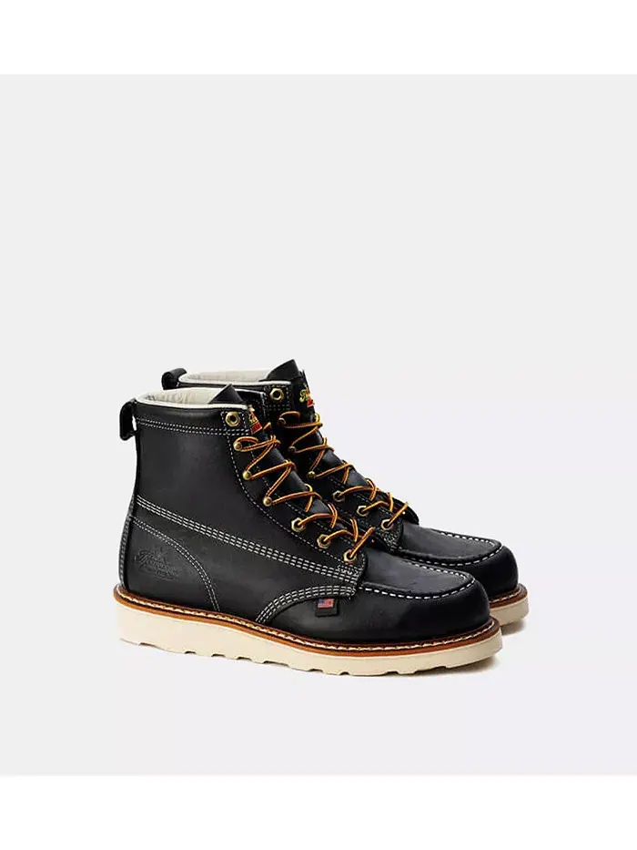 Мужские рабочие ботинки American Heritage 6" Black Moc Toe Thorogood — изображение 4 из 6, черный
