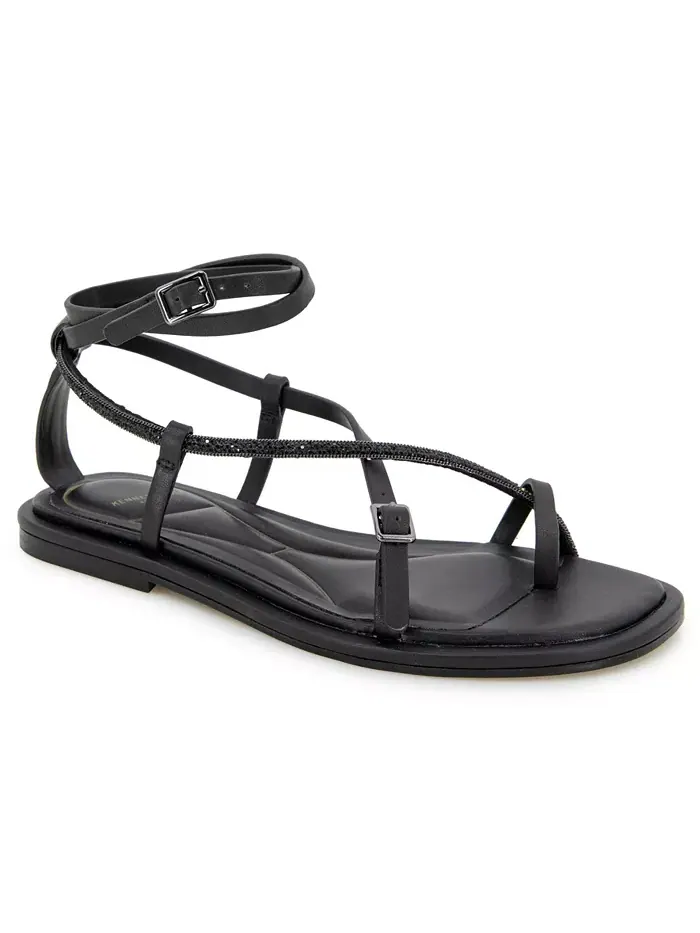 Плоские сандалии Paros Jewel с квадратным носком Kenneth Cole New York — изображение 1 из 8, черный