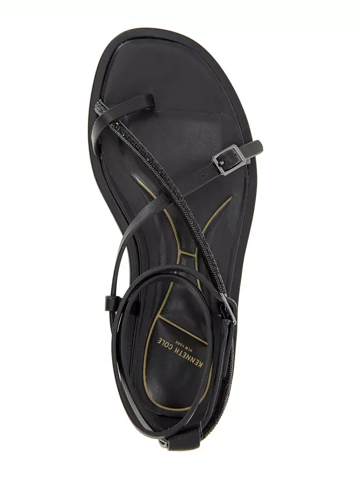 Плоские сандалии Paros Jewel с квадратным носком Kenneth Cole New York — изображение 4 из 8, черный