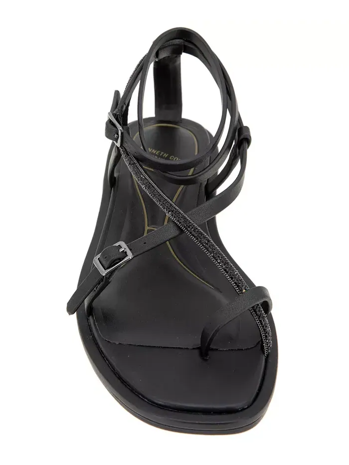 Плоские сандалии Paros Jewel с квадратным носком Kenneth Cole New York — изображение 7 из 8, черный