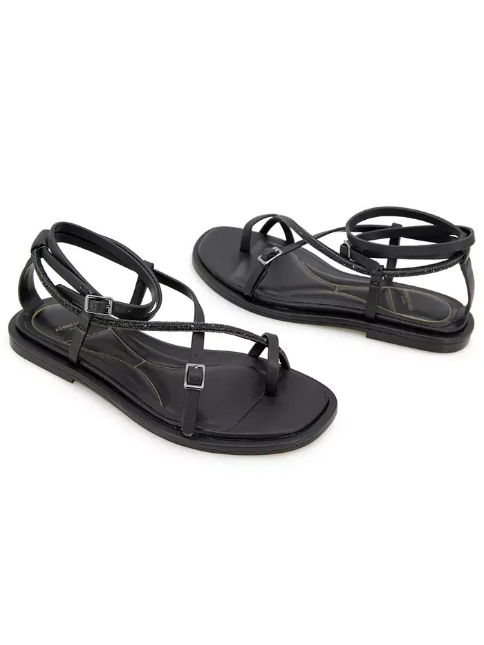 Плоские сандалии Paros Jewel с квадратным носком Kenneth Cole New York — изображение 8 из 8, черный