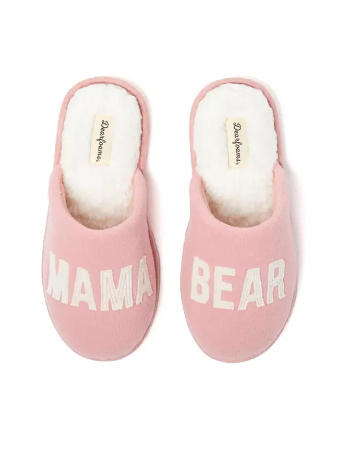 Женские тапочки Carley Mama Bear Mom Scuff Dearfoams — изображение 1 из 5, розовый