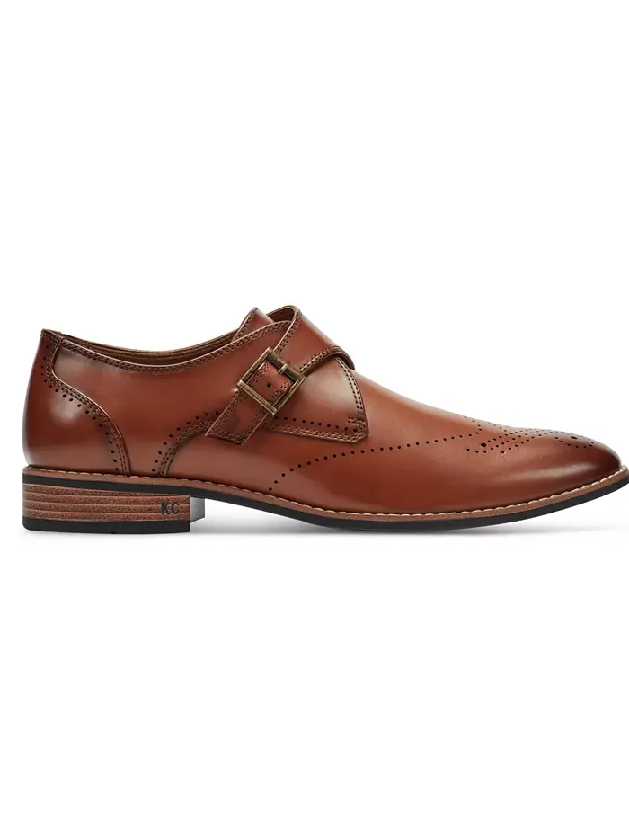 Мужские туфли Cheer Single Monk Strap Kenneth Cole Reaction — изображение 2 из 5, бежевый/бежевый