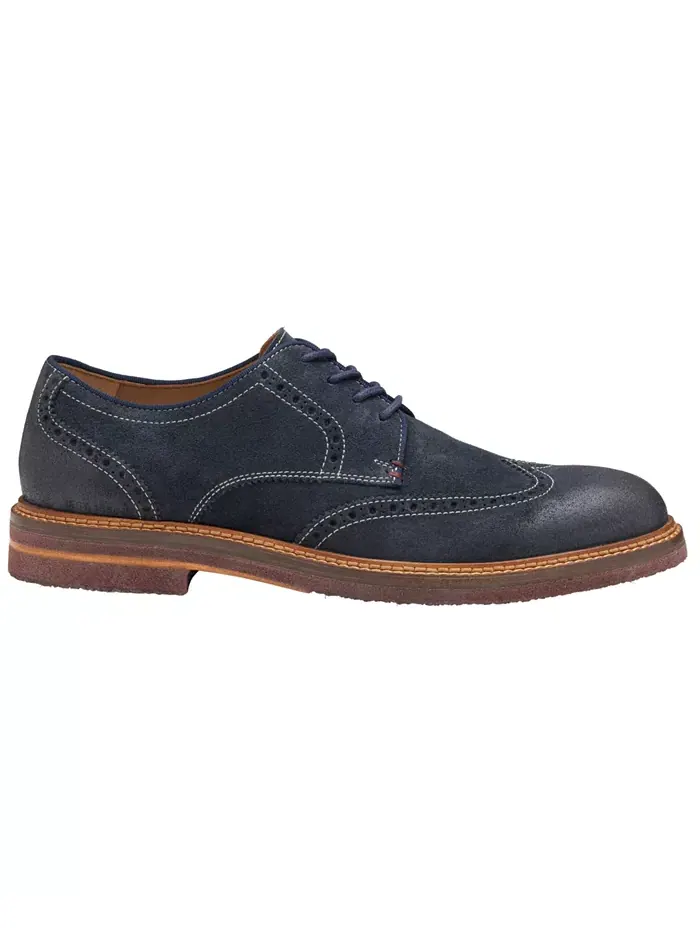 Мужские повседневные туфли Calder Wingtip с круглым носком Johnston & Murphy — изображение 2 из 5, синий