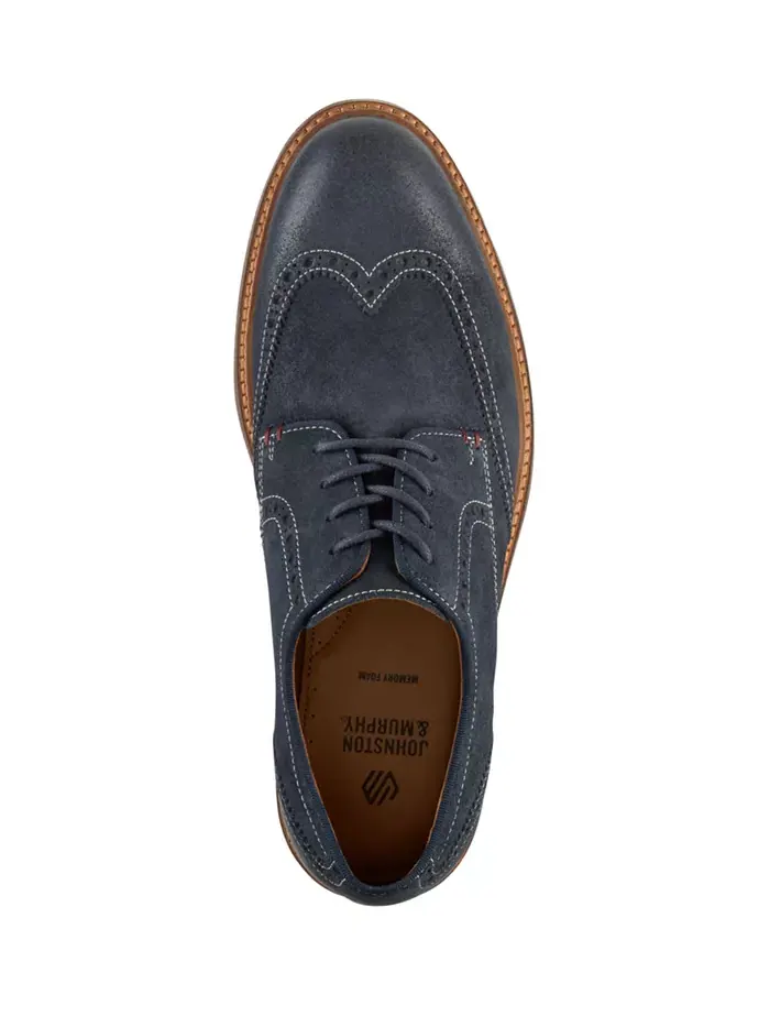 Мужские повседневные туфли Calder Wingtip с круглым носком Johnston & Murphy — изображение 4 из 5, синий