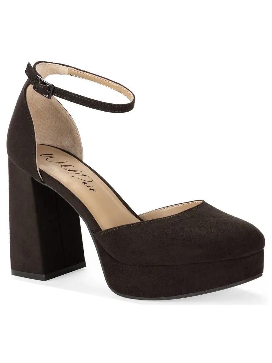 Туфли-лодочки Twylla Platform Block Heel с квадратным носком Wild Pair — изображение 1 из 5, какао-боб