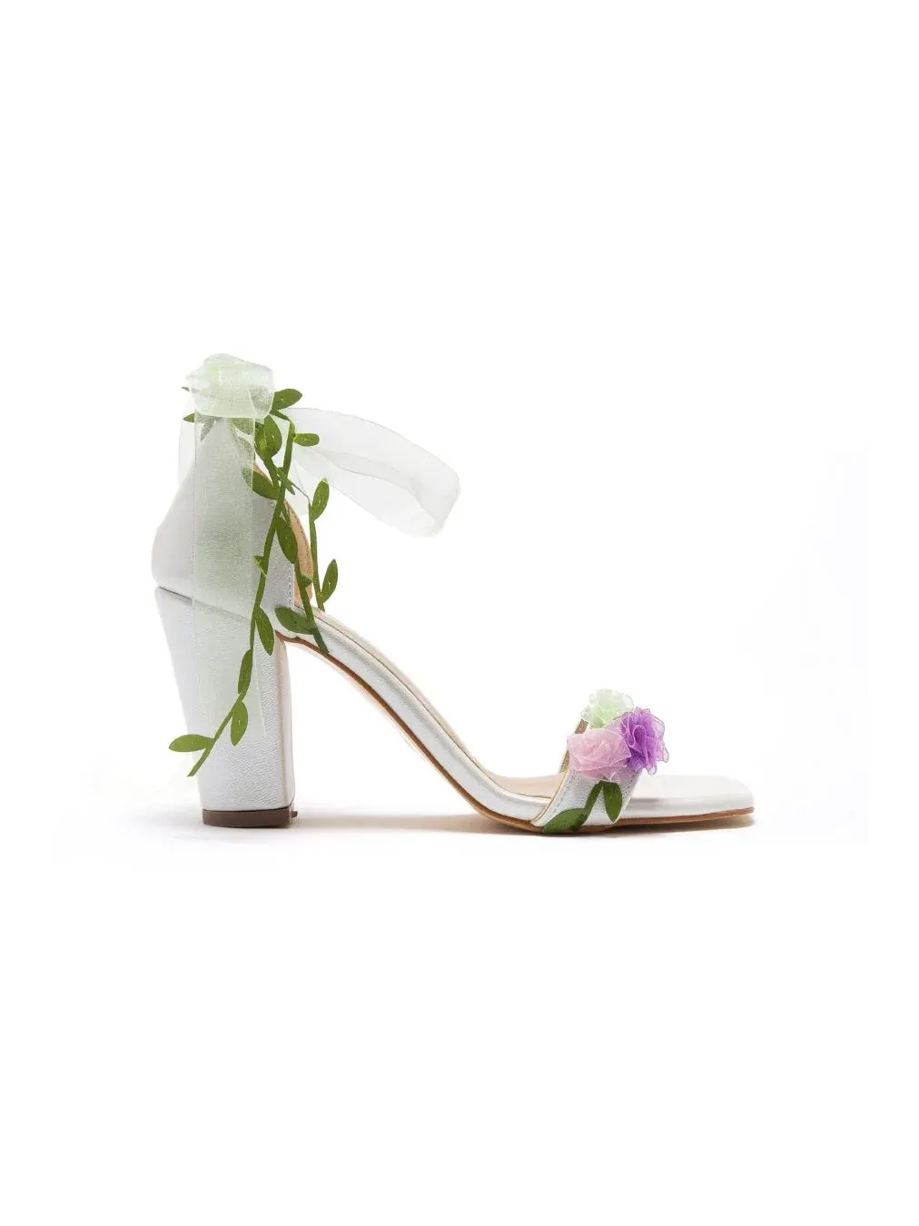 Женские свадебные туфли на каблуке с цветочным принтом Blosse Forever & Always Shoes — изображение 3 из 4, белый