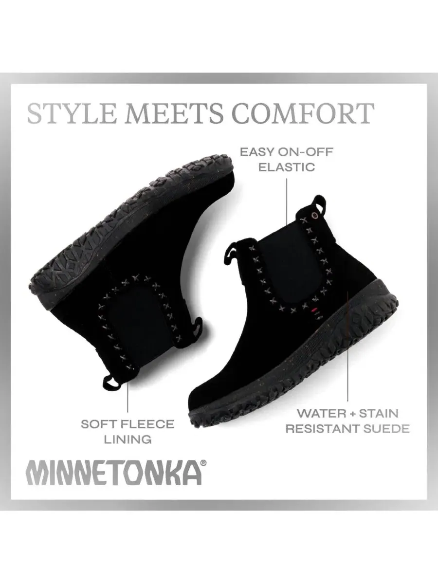 Ботинки челси из замши с флисом Minnetonka — изображение 2 из 6, черный