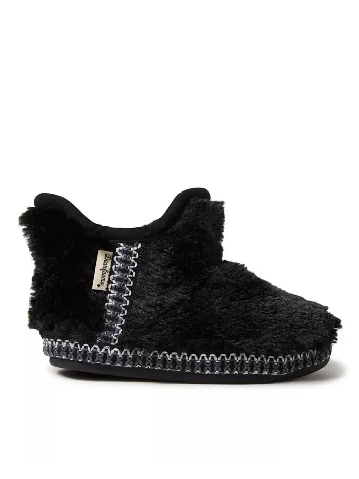 Тапочки для девочек Charlotte Fuzzy Bootie Dearfoams — изображение 2 из 5, черный