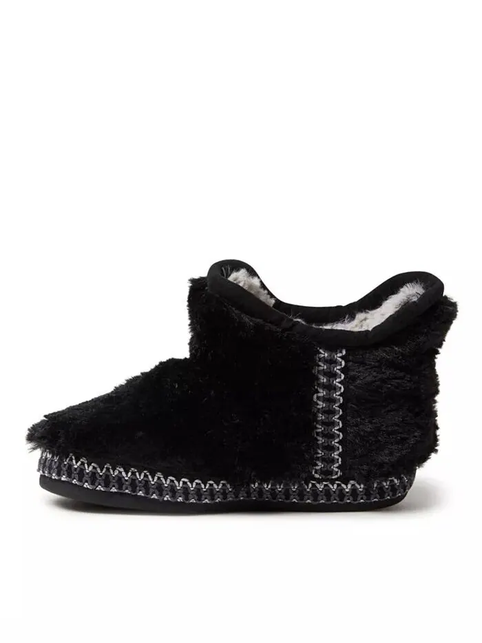 Тапочки для девочек Charlotte Fuzzy Bootie Dearfoams — изображение 3 из 5, черный