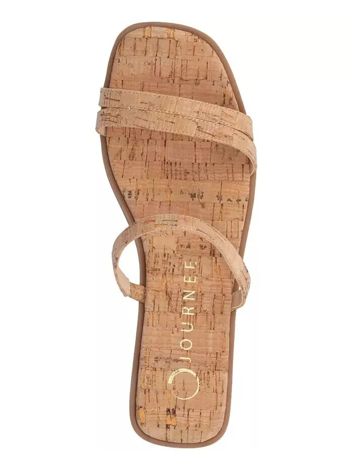 Женские сандалии Brisa Multi Strap Slip On Flat Journee Collection — изображение 4 из 5, корочка