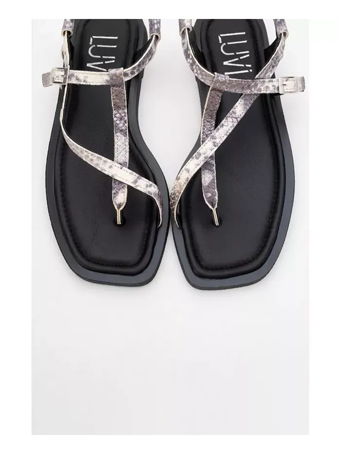 Моргана Кожаные Сандалии-танга для женщин Forever & Always Shoes — изображение 2 из 5, черный