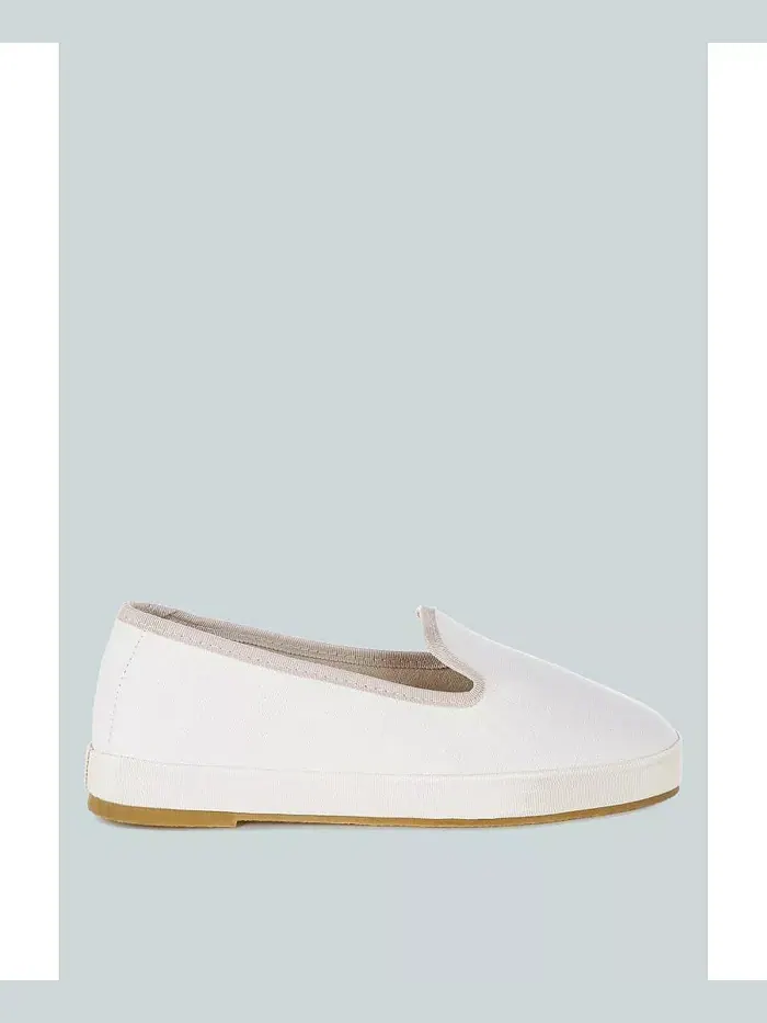 Мошка Round Toe Canvas Slip-On Loafers для женщин London Rag — изображение 2 из 5, белый