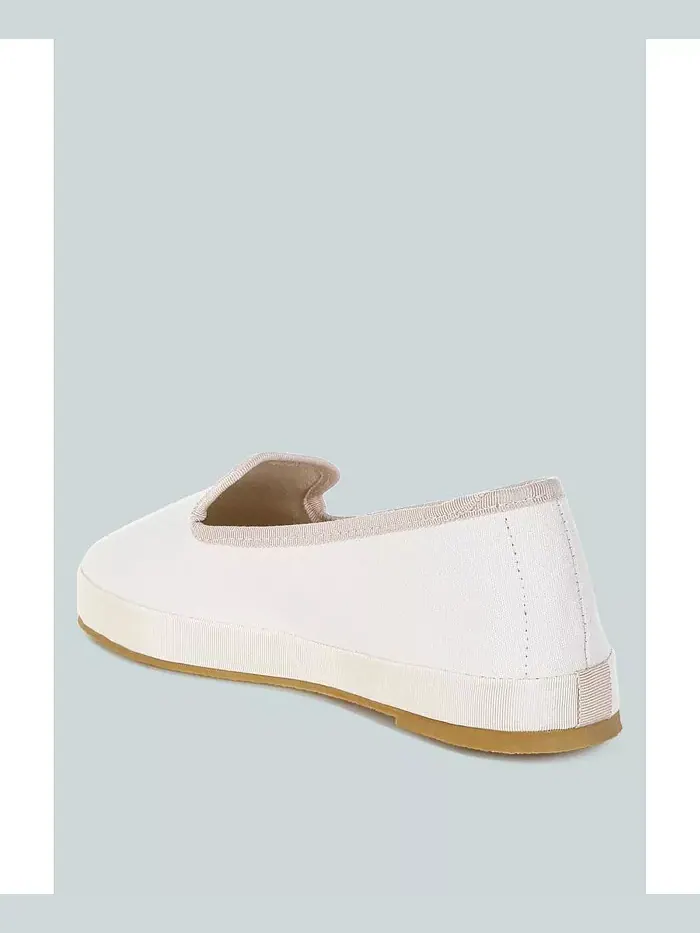 Мошка Round Toe Canvas Slip-On Loafers для женщин London Rag — изображение 3 из 5, белый